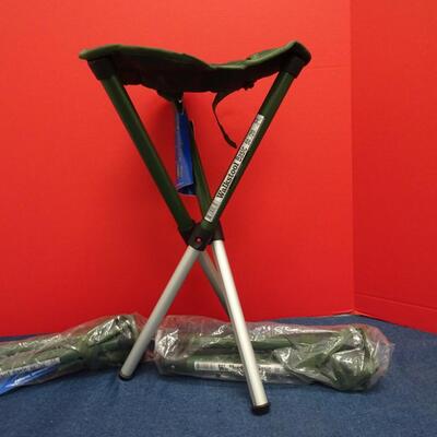 LOT 598 THREE WALKSTOOL BRAND  FOLDING STOOLS (MADE IN CHINA)