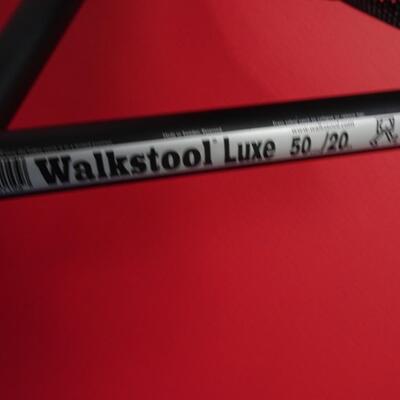LOT 599. TWO  WALKSTOOL BRAND  ALUMINUM FOLDING STOOLS (MADE IN SWEDEN)