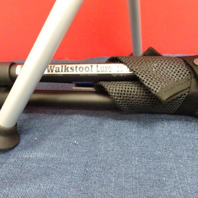 LOT 599. TWO  WALKSTOOL BRAND  ALUMINUM FOLDING STOOLS (MADE IN SWEDEN)