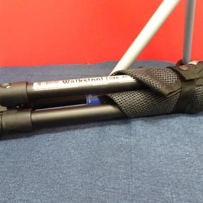 LOT 600. TWO  WALKSTOOL BRAND  ALUMINUM FOLDING STOOLS (MADE IN SWEDEN)