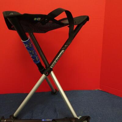 LOT 601. TWO  WALKSTOOL BRAND  ALUMINUM FOLDING STOOLS (MADE IN SWEDEN)