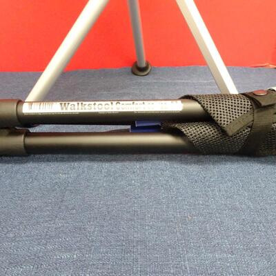 LOT 601. TWO  WALKSTOOL BRAND  ALUMINUM FOLDING STOOLS (MADE IN SWEDEN)