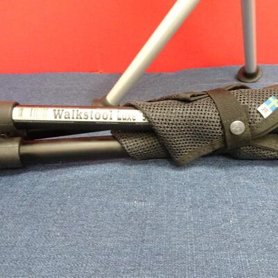 LOT 602. TWO  WALKSTOOL BRAND  ALUMINUM FOLDING STOOLS (MADE IN SWEDEN)