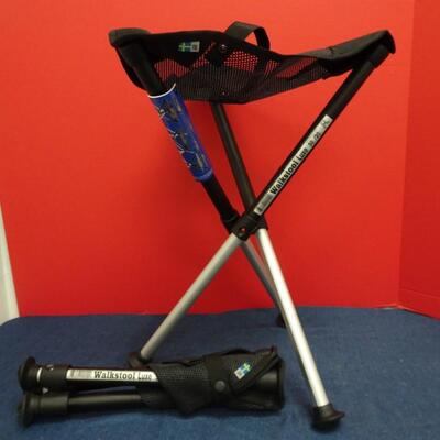 LOT 602. TWO  WALKSTOOL BRAND  ALUMINUM FOLDING STOOLS (MADE IN SWEDEN)