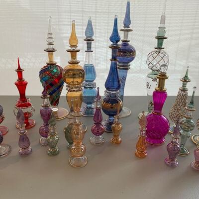 Lot of 25 Glass Perfume Bottles