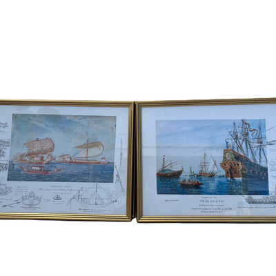 Historic Ships Print 16.5x13 (Set of 4)