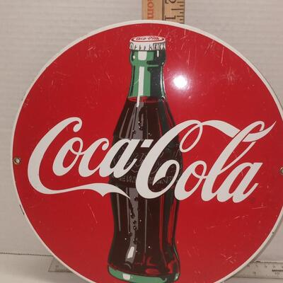 COCA-COLA ROUND SIGN ANDE ROONEY PORCELAIN