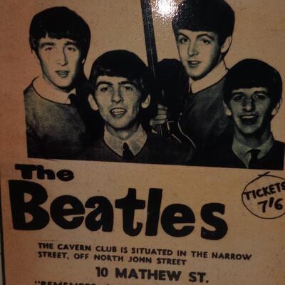 The Beatles At The Cavern Antique Metal/Tin Retro Advertising Sign.