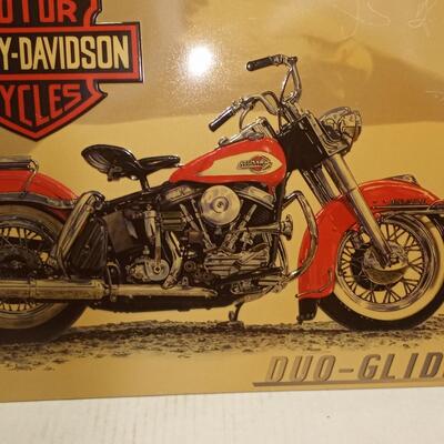 harley duo-glide metal sign