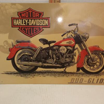 harley duo-glide metal sign
