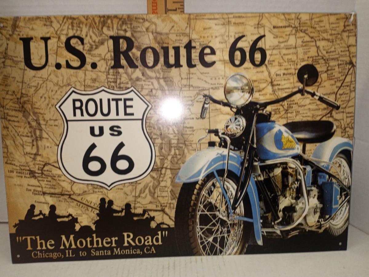 US Route 66 Mother Road Vintage Metal Tin Sign Wall Decor Garage Man ...