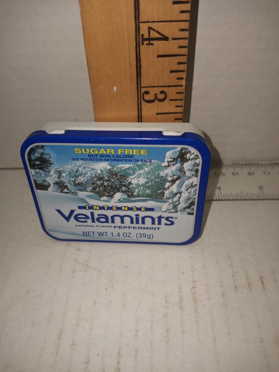 Vintage VELAMINTS Chocolate MINTS Candy Tin Box Container