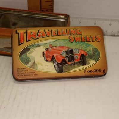 1930s Tin Travelling Sweets Automobiles Trains Ships