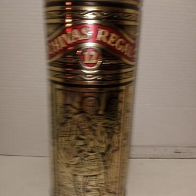 Chivas Regal Round Tin - Aged 12 Years - 9 1/4â€ Tall - 4â€ Opening - Scotland