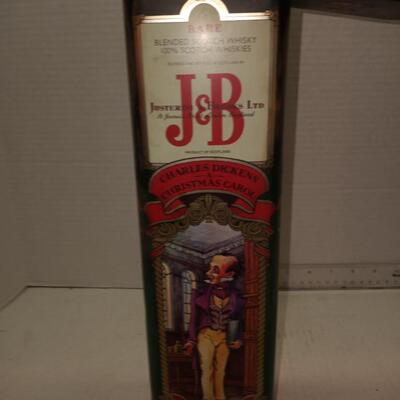 Vintage J&B Rare Scotch Whisky Collectible Container Tin Can Scotland