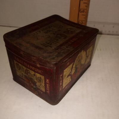 Vintage Old English Curve Cut Pipe Tobacco Tin Factory No. 1 District of VA