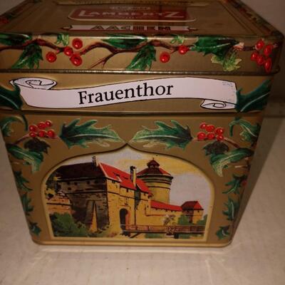 Vintage Lambertz Wind Up Gold Tin Music Box German Christmas Plays Jingle Bells