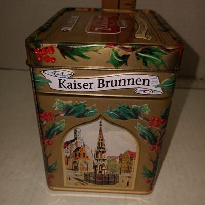 Vintage Lambertz Wind Up Gold Tin Music Box German Christmas Plays Jingle Bells