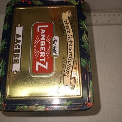 Vintage Christmas Lambertz Frauenthor German Musical Cookie Tin Boxâ€Silent Night