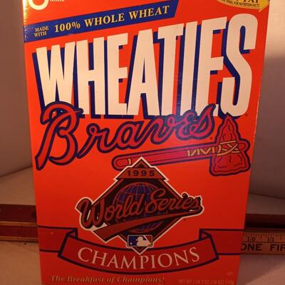 RARE 1995 ATLANTA BRAVES WORLD SERIES WHEATIES BOX Sealed, Perfect condition -- upld 2/1