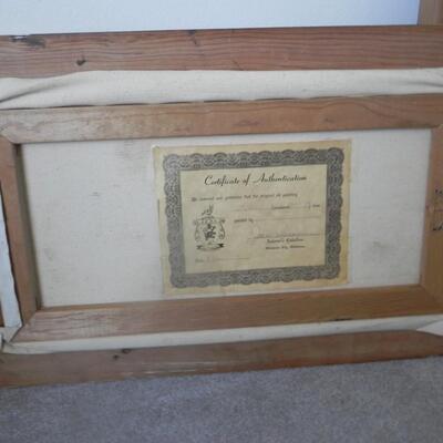 LOT 123 FRAMED PRESTON OIL PAINTING WITH CERTIFICATE OF AUTHENTICATION