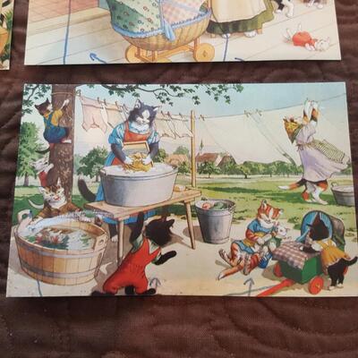 Vintage Swiss-Made Cat Postcard Collection