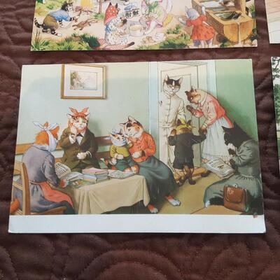 Vintage Swiss-Made Cat Postcard Collection