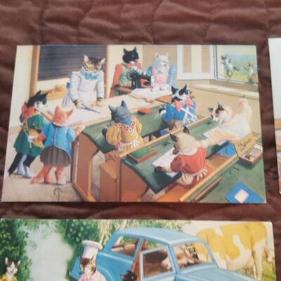 Vintage Swiss-Made Cat Postcard Collection