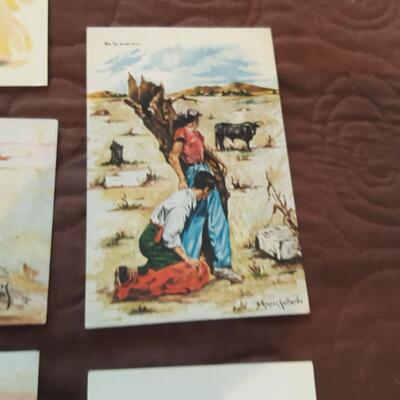 Collection of Mexican Bull Fight Art Postcards