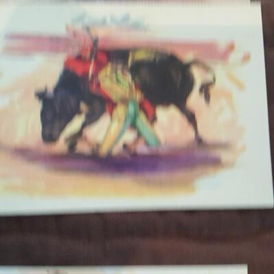 Collection of Mexican Bull Fight Art Postcards