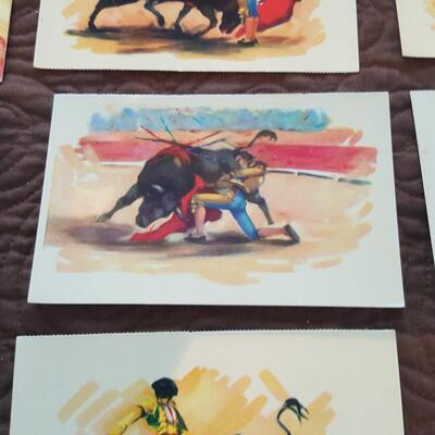 Collection of Mexican Bull Fight Art Postcards