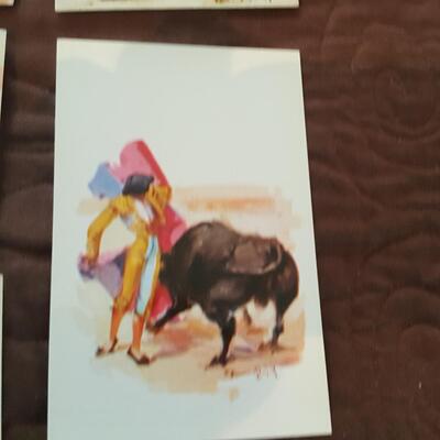 Collection of Mexican Bull Fight Art Postcards