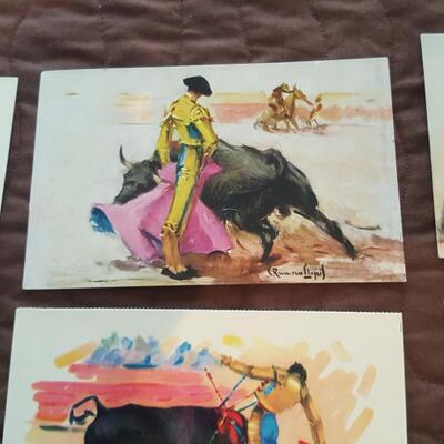 Collection of Mexican Bull Fight Art Postcards