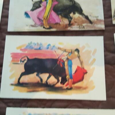 Collection of Mexican Bull Fight Art Postcards