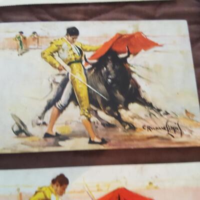 Collection of Mexican Bull Fight Art Postcards