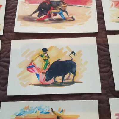 Collection of Mexican Bull Fight Art Postcards