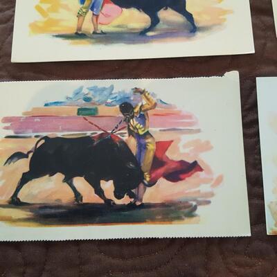 Collection of Mexican Bull Fight Art Postcards