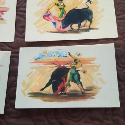 Collection of Mexican Bull Fight Art Postcards