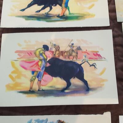 Collection of Mexican Bull Fight Art Postcards