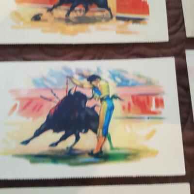 Collection of Mexican Bull Fight Art Postcards