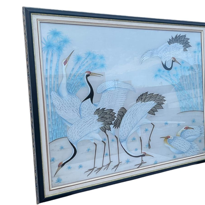 Japanese Red Crested Cranes (On Silk) 46