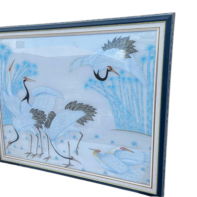 Japanese Red Crested Cranes (On Silk) 46