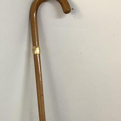 C - 966. Custom Wooden Cane with 14K Gold Band