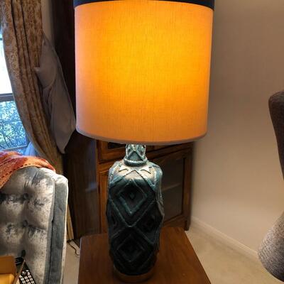 MCM turquoise table lamp
