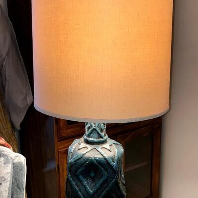 MCM turquoise table lamp