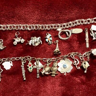 Sterling silver charm bracelet