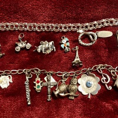 Sterling silver charm bracelet