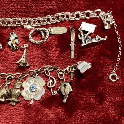 Sterling silver charm bracelet