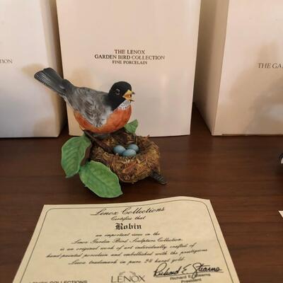 New in box Lenox Garden bird collection
