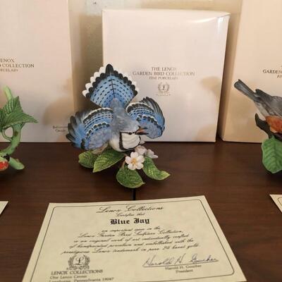 New in box Lenox Garden bird collection